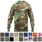 Camo Long Sleeve T-shirt Tactical Military Crew Tee Undershirt Army Camouflage