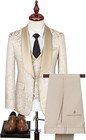 Men s Tuxedo Suits 3 Piece Wedding Prom Suits Paisley Blazer Jacket Vest Pants