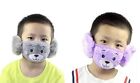 2 Pc Kids Face Mask Reusable Washable 2-in-1 Mouth Cover Earmuff Plush Bear Mask