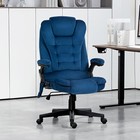 Massage Office Chair With 6 Points Heat Velvet Executive Office Chair Drak Blue
