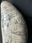 Vtg Scrimshaw Faux Whale Tooth King George Quiberon Bay 1759 Royal George Ship