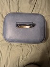 Vintage Blue Profile Train Case Luggage Makeup No Key