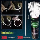 200 Pcs White Glow Sticks Bracelet Necklaces Bulk Glow In The Dark Party Supp   