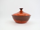 Hanova Of Pasadena Large Covered Casserole Lava Brutalist Enamel Mcm 1960 s
