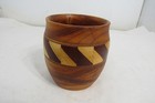 Wooden Hand Crafted Planter Holder  Bowl  Waldo Kick Stamped 4  X 3 5 