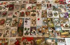 Big lot Of 100 Vintage Antique Holidays Greetings Postcards 2 Santa s in Sleeves