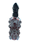 Silver Topped Perfume Bottle Antique 19th C Dutch Cut Glass Ruby Cold Enamel 