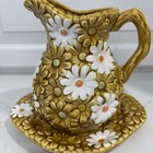 Vintage Relpo Daisy Pitcher And Plate Set Retro Style Mid Century Modern