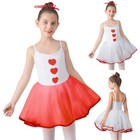 Girl Love Heart Print Camisole Tutu Skirt Leotard Ballet Dress Stage Performance
