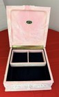 Vtg Incolay Stone Marie Antoinette Jewelry Box Pink White Cameo Velvet Usa