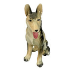 Vtg Porcelain German Shepard Figurine 7  Tall Multi-color Glossy Sitting Japan 