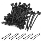 50 X Black 11mm Hole Cable Car Trailer Zip Ties Wrap Push Rivets Clips Wiring
