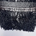 1920s Vintage European Black Beaded Mesh Fringe Capelet Or Shawl Art Deco