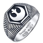 Star Wars X Rocklove New Rebel Alliance Signet Ring - Sterling Silver - Size 7