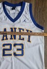 Jordan Laney 23 Basketball Jersey White Blue Gold Men Medium Stitch 