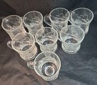 Vtg Arcoroc Canterbury Clear Glass Mug Set Of 8 With Crocus Pattern - France