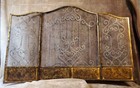 Antique Ornate Brass Fireplace Screen  50  X 23  