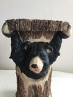 Black Bear Tree Trunk Plant Stand Small Table Home Decor Resin 12 1 4  High