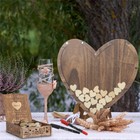 Wedding Guest Book Alternative With Stand storage Box 88pcs Wooden Hearts pens