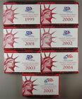 Complete 1999-2005 Us Mint Silver Proof Sets W  State Quarters - Ogp