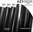 6d Carbon Fiber Vinyl Wrap  1ft X 5ft High Gloss Self-adhesive Vinyl Film