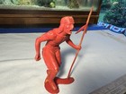 Vintage 1964 Louis Marx Toy Co Plastic Playset 6   Native American Indian Red