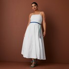 Rosie Assoulin Women s Spaghetti Strap Sleeveless Midi Dress - White