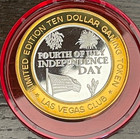 Las Vegas Club  10 Silver Strike Token 2006 4th Of July Independence Day Red Cap