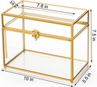  Glass Wedding Card Box With Lock And Slot  Gold Rim Envelop Box Gift Holder  