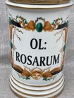 Large Antique French Cherub Porcelain Apothecary Jar Ol Rosarum Chemist Pharmacy