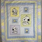 Lambs   Ivy  My Little Snoopy Baby Crib Quilt Blanket Bedding Woodstock Vtg Read