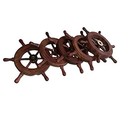 Nautical Pirate Wooden Ship Wheel Set Of 5 W brass Hub