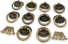 10 Pcs Vintage Antique Brass Ring Pulls Handles For Cabinet Drawer