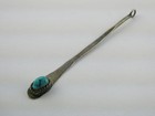 Southwestern Sterling Silver Freeform Turquoise Pendant  9g 2 25 Inch Length