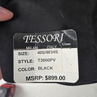 Tessori Vomo Mens Super 150s Wool Tuxedo Jacket Formal Black Satin Lapel 40s