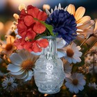 Vintage Style Blue Colored Glass Bud Vase - Small Decorative Vase  5 25 Inch 