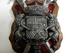 Custom Carved Wall Plaque Coat Of Arms -3d  Metal Wood 2 Sword Shield