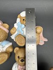 Vtg 90   s Burwood Teddy Bear Wall Decor Set Baby Nursery Wall Plaques Pink Blue