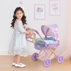 Doll 2 In 1 Stroller Carrier Buggy Pram Deluxe Fashion Baby Dolls Iridescent