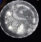 Vintage Wendell August 4 1 2  Hand Made Cardina And Pine Cones Decorated Dish 1