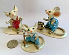 Vintage Hagen Renaker Specialty Papa Mama Boy Country Mouse On Base Set Of 3