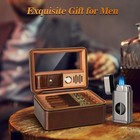Cigars Humidor  Travel Cigar Humidor Case  Cedar Wood Double Layer Cigar Box    