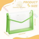 2 Pack B5 Plastic File Folders With Snap Closure Green Horizontal