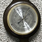 Jason Empire 28  Banjo Wall Weather Station Mahogany Barometer Temp Humidity Vtg