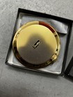 Vintage Stratton England Gold Tone Compact Double Mirror With Rose Design