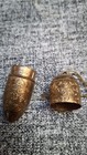 Embossed Brass Vintage Sewing Kit Marked Austria  Bullet Shaped