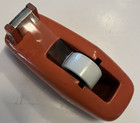 Vintage Mcm Tape Dispenser Orange Yellow Flower 6    Heavy Metal