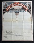 Rare 1870s Scientific American Subscription List Letterhead Color Litho Graphics