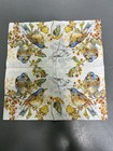 Two Single Cocktail Napkins For Decoupage Birds On Branch Fall Berries Floral
