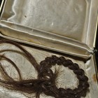 Antique Victorian Hair Braid Wreath In Vintage Black Velvet   Satin Case